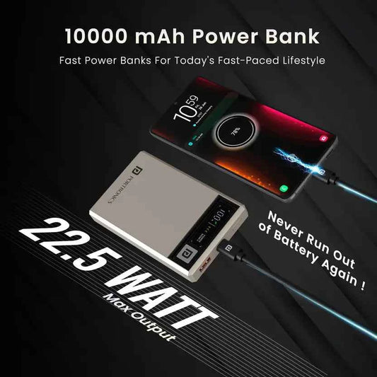 Portronics 10000 mAh 22.5 W Wired & Wireless Compact Pocket Size Power Bank