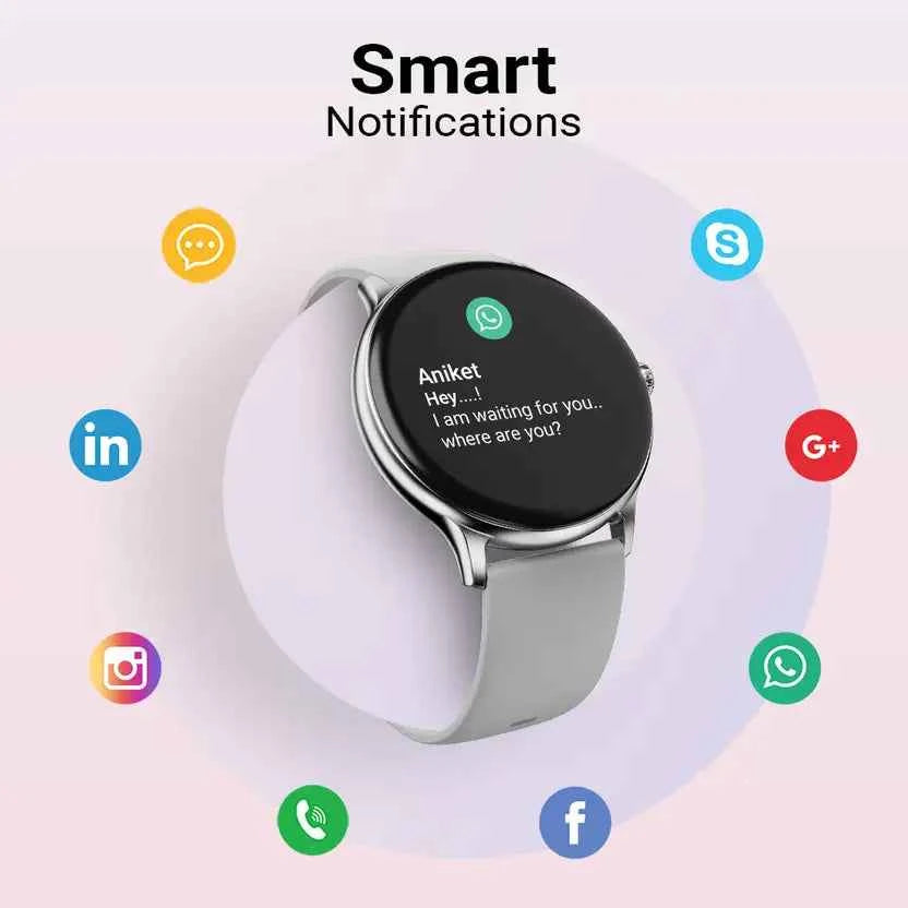 Fire-Boltt Hurricane 33.02mm (1.3) Curved Glass Display with BT Calling, 100+ Sports Modes Smartwatch  (Grey Strap, Free Size)