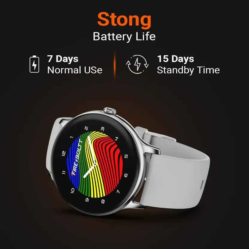 Fire-Boltt Hurricane 33.02mm (1.3) Curved Glass Display with BT Calling, 100+ Sports Modes Smartwatch  (Grey Strap, Free Size)