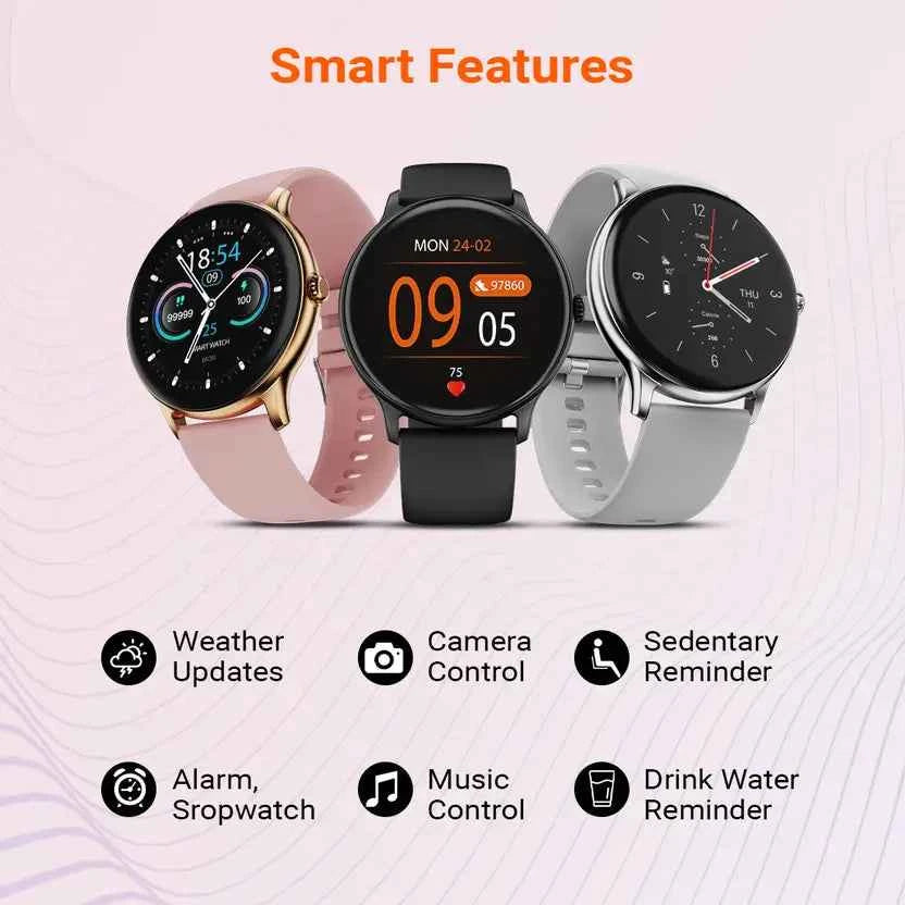 Fire-Boltt Hurricane 33.02mm (1.3) Curved Glass Display with BT Calling, 100+ Sports Modes Smartwatch  (Grey Strap, Free Size)