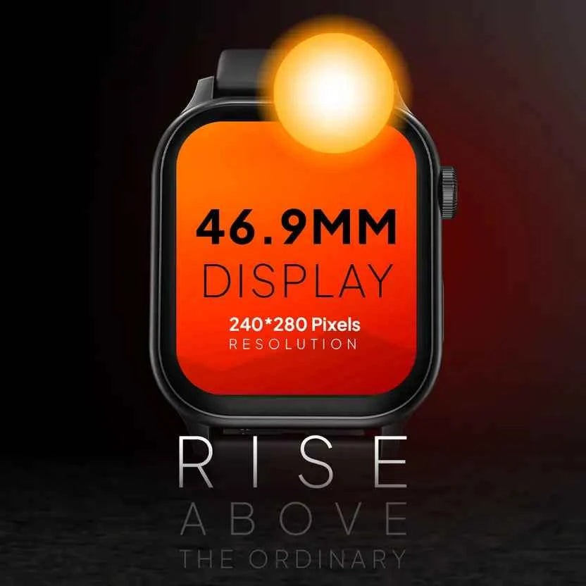 Fire-Boltt Rise Bluetooth Calling 47mm (1.85), Metal Bod & Rotating Crown, 123 Sports Smartwatch