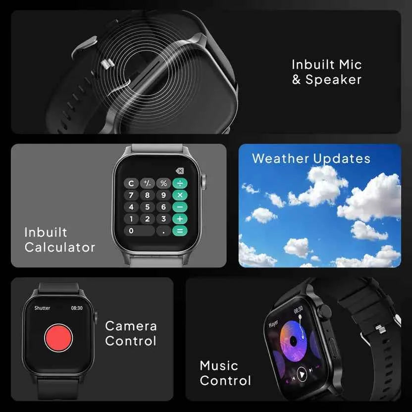 Fire-Boltt Rise Bluetooth Calling 47mm (1.85), Metal Bod & Rotating Crown, 123 Sports Smartwatch