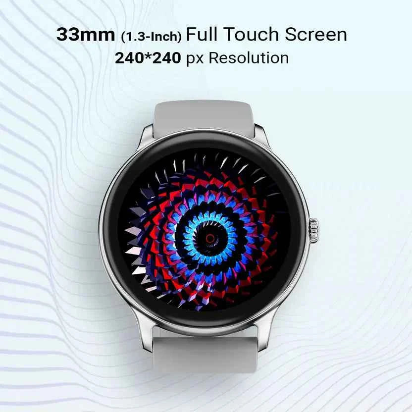 Fire-Boltt Hurricane 33.02mm (1.3) Curved Glass Display with BT Calling, 100+ Sports Modes Smartwatch  (Grey Strap, Free Size)