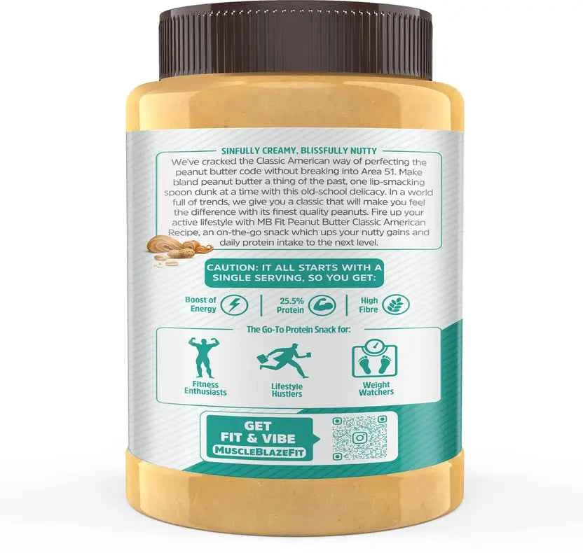 MUSCLEBLAZE MB Peanut Butter with Added Omega, Creamy  (1 kg)