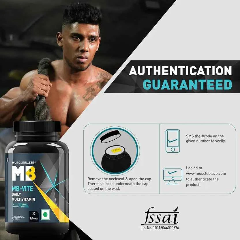 MUSCLEBLAZE Multivitamin with Immunity Boosters and Digestive Enzymes, 100% RDA of Vitamin C  (30 Tablets)