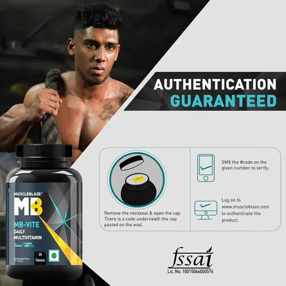 MUSCLEBLAZE Multivitamin with Immunity Boosters and Digestive Enzymes, 100% RDA of Vitamin C  (30 Tablets)