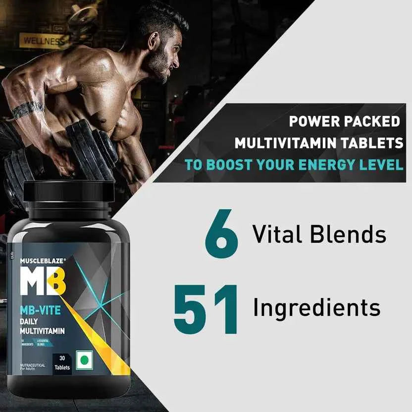 MUSCLEBLAZE Multivitamin with Immunity Boosters and Digestive Enzymes, 100% RDA of Vitamin C  (30 Tablets)