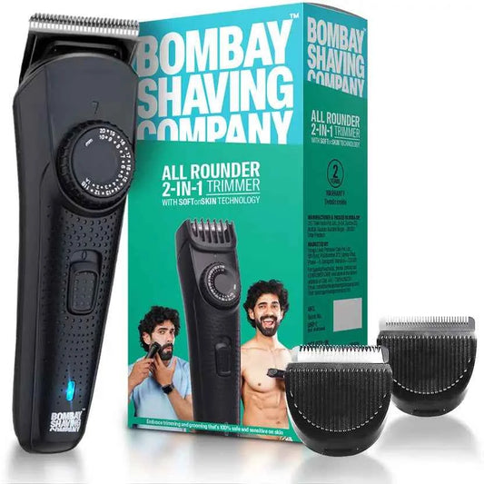 All Rounder 2-in-1 BOMBAY SHAVING COMPANY Beard & Body Grooming Trimmer 120 min Runtime 38 Length Settings  (Black)