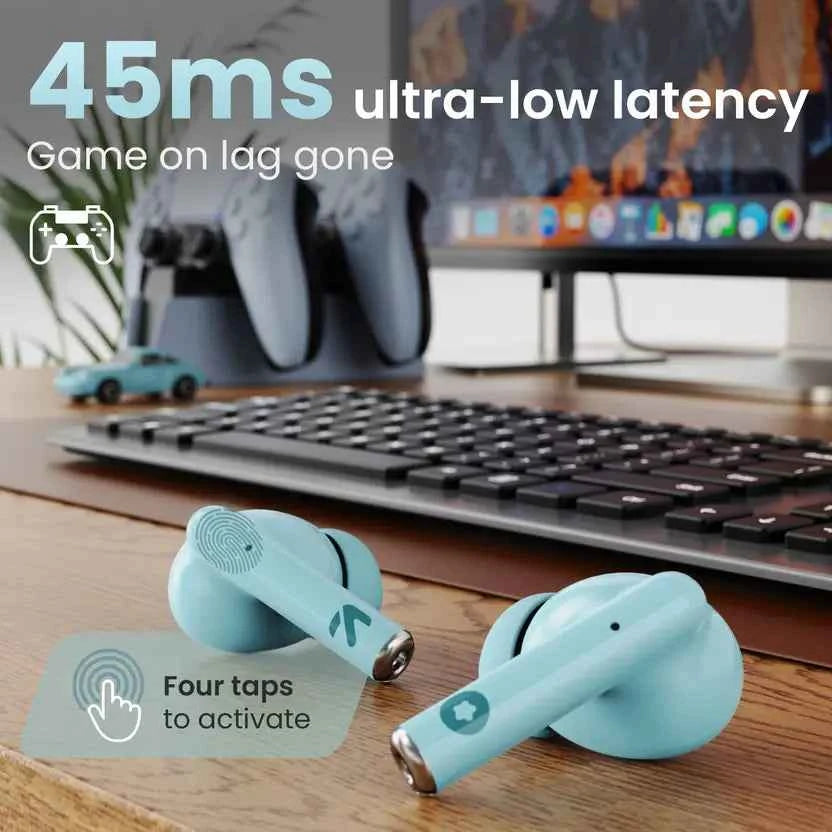 GOBOULT (previously Boult) W20 with ENC Mic,40H Battery Life,Low Latency Gaming, 5.3v Bluetooth  (Glacier Blue, True Wireless)